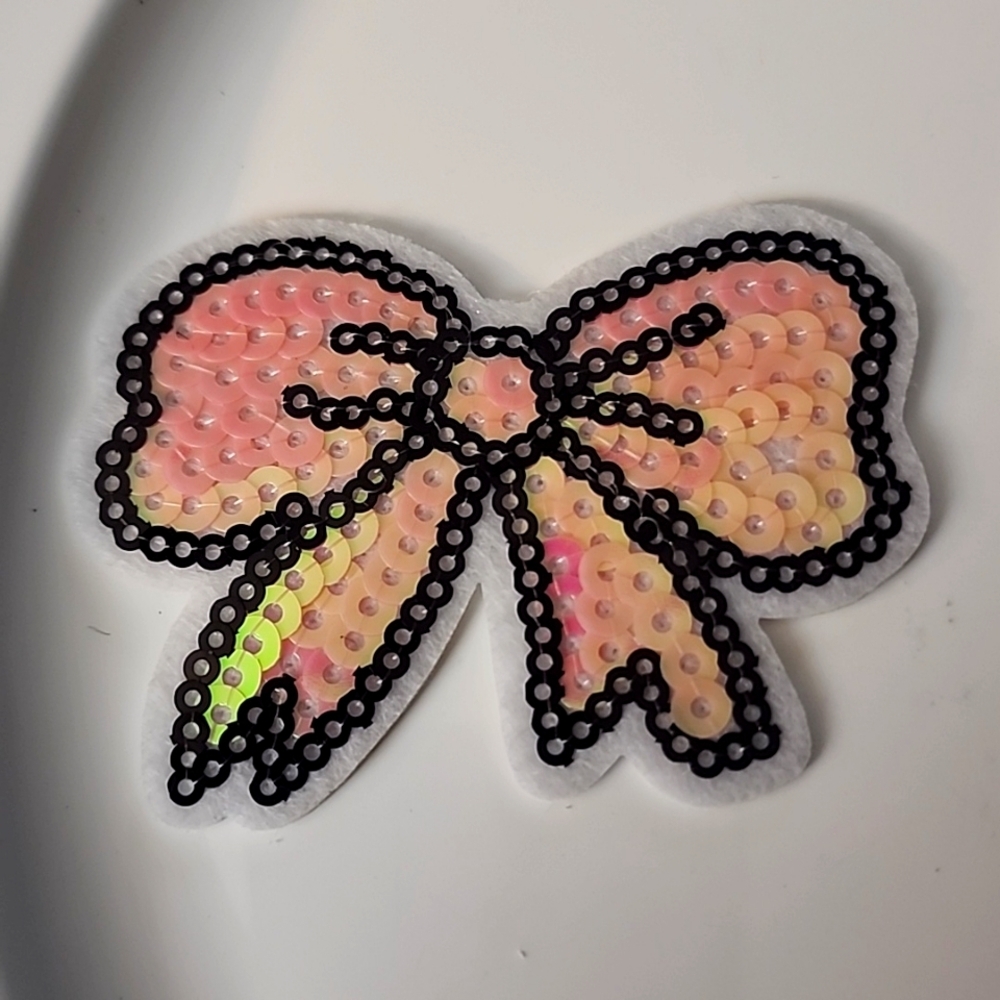 SPARKLE BOW Iron On Patch